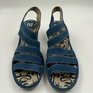 Fly London Wome 118Fly Blue Leather. Size 42.